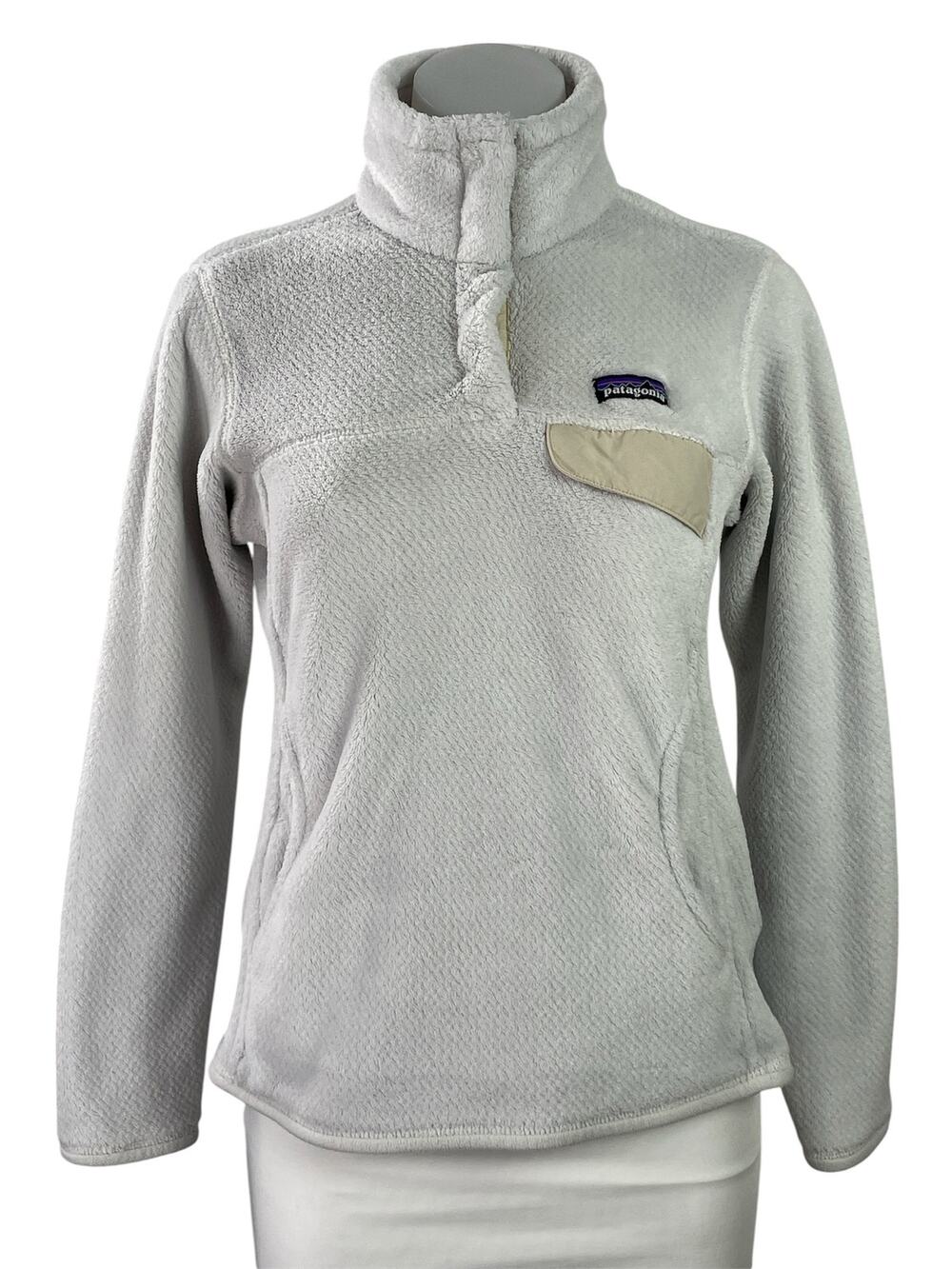 Patagonia Re-Tool Snap Gray Fleece High Neck Long Sleeve Pullover Sweater Top S